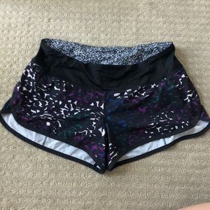 Multicolored Lululemon Speed Up running shorts